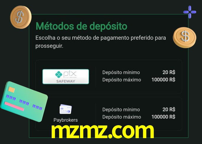 O cassino mzmz.com oferece uma grande variedade de métodos de pagamento